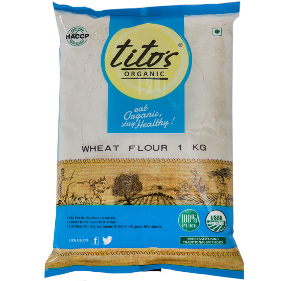 Picture of Tito's Organic  Wheat Flour | 1 kg | Pack Of 2 