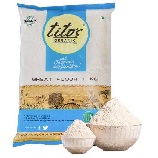 Picture of Tito's Organic  Wheat Flour | 1 kg | Pack Of 2 