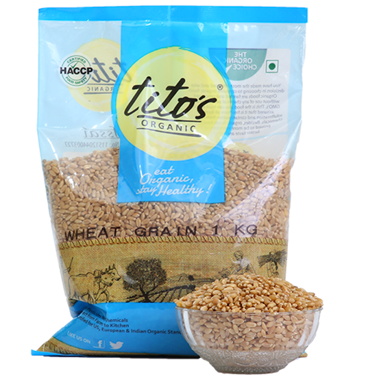 Picture of Tito's Organic Whole Wheat Grain | 1 kg | Pack Of  5
