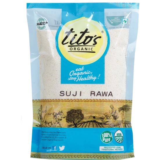 Picture of Tito’s Organic Suji Rawa | 500  gm |  Pack Of  4  