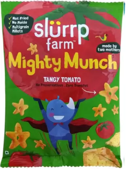 Picture of Slurrp Farm Mighty Munch Tangy Tomato | 20 gm | Pack Of 10 