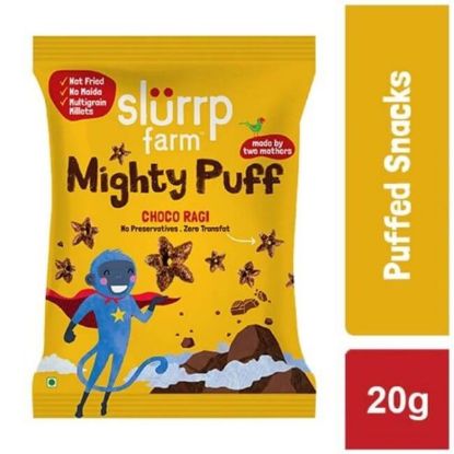Picture of Slurrp Farm Mighty Puff : Choco Ragi | 20 gm | Pack Of  10 