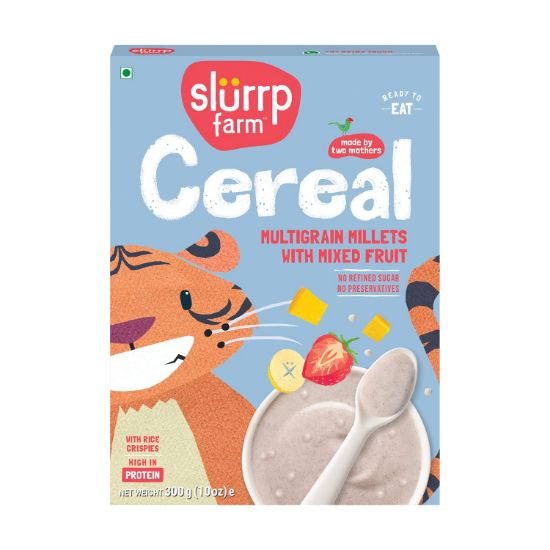Picture of Slurrp Farm Multigrain Millets Cereal with Mixed Fruits and Rice Crispies | 300 gm