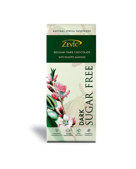 Picture of Zevic  Dark Chocolate with  Roasted Almond Chocolate | 40 gm | Pack Of 2 