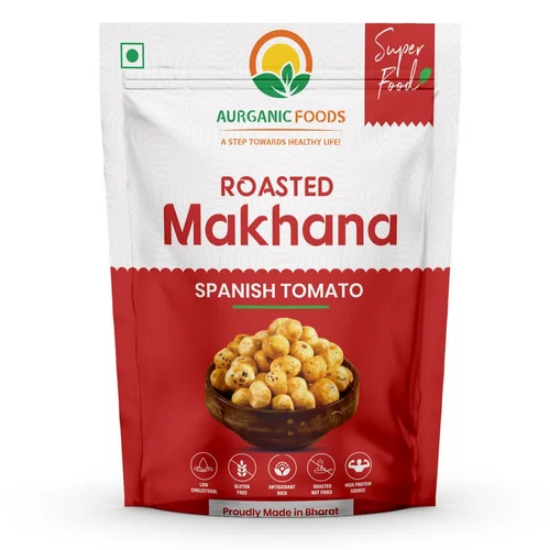 Picture of Aurganic Foods Roasted Spanish Tomato Makhana | 80 gm | Pack Of 2