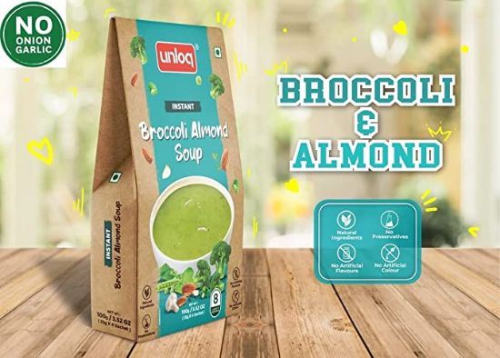 Picture of Unloq Jain Brocoli Almond Soup ( NOG )  | 100 gm | Pack Of 2