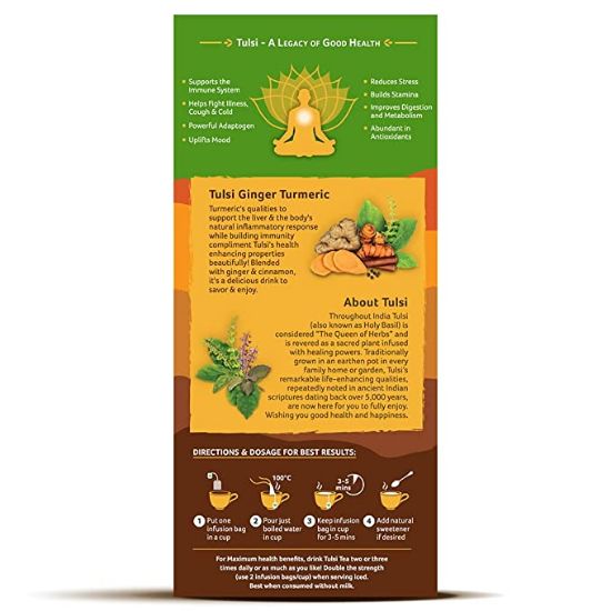 Picture of Organic India Tulsi Ginger Turmeric 25 TB | Pack Of 2 