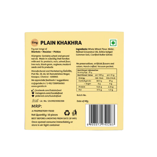 Picture of Gulabs  Plain Khakhra Big | Pack Of 2