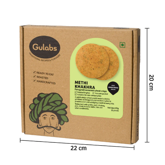 Picture of Gulabs  Methi Khakhra Big | Pack Of 2 