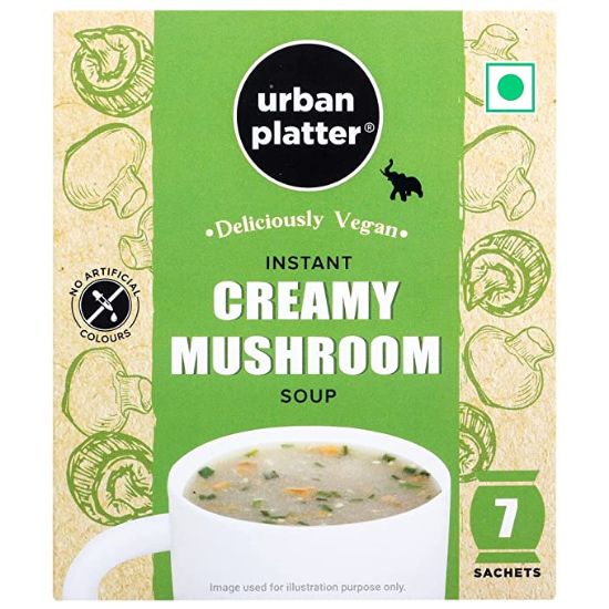 Picture of Urban Platter Vegan Instant Creamy Mushroom Cup Soup | 140 gm | 7 Sachets