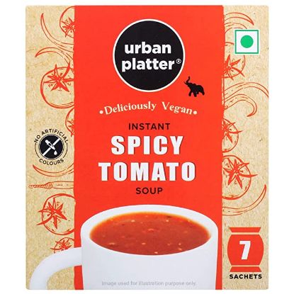 Picture of Urban Platter Vegan Instant Spicy Tomato Cup Soup | 140 gm | 7 Sachets