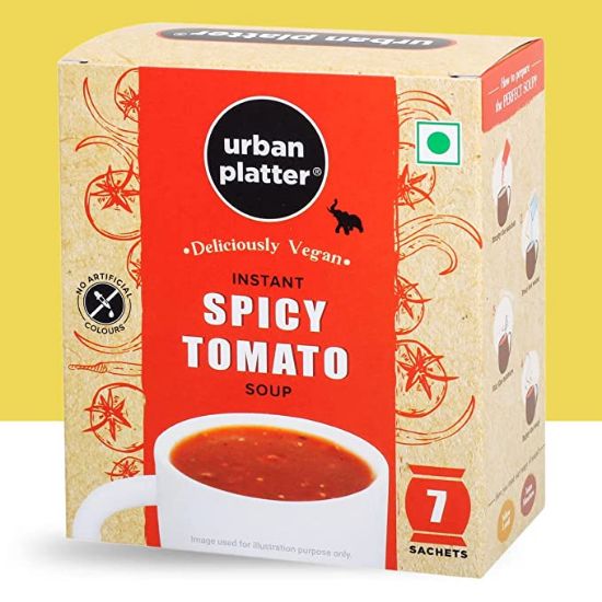 Picture of Urban Platter Vegan Instant Spicy Tomato Cup Soup | 140 gm | 7 Sachets