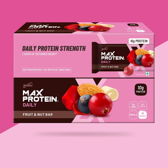 Picture of Rite Bite Max Protein Fruit & Nut Bar | 50 gm |  Pack Of  3 