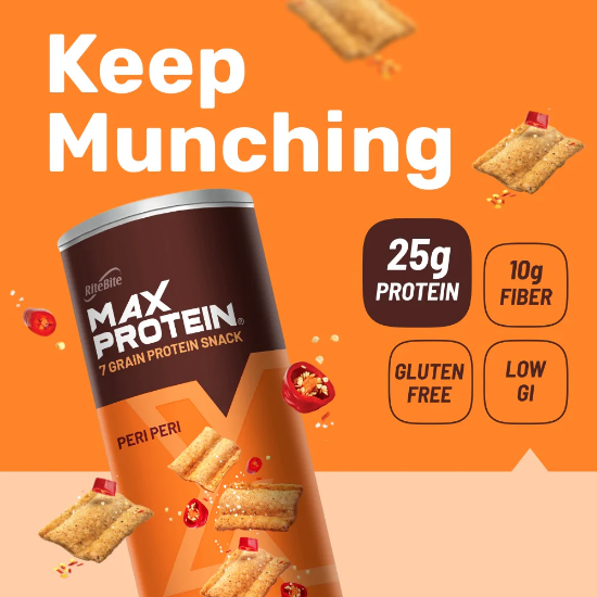 Picture of Rite Bite Max Protein Peri Peri  Chips |  60 gm  | Pack Of  5 