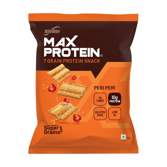 Picture of Rite Bite Max Protein Peri Peri  Chips |  60 gm  | Pack Of  5 