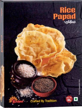 Picture of Roshnee Rice Onion Chilly Papad | 80 gm | Pack Of  4 