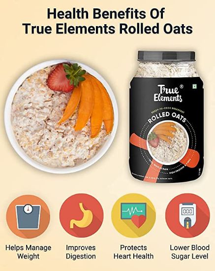 Picture of True Elements Rolled Oats Gluten Free | 500 gm