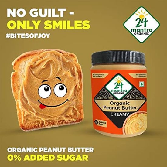 Picture of 24 Mantra Organic Peanut Butter  | 450 gm 