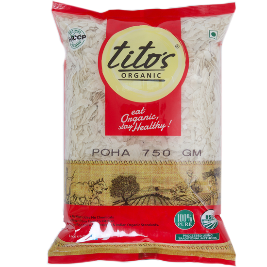 Picture of Tito's Organic White Poha | 750 gm | Pack Of 3 
