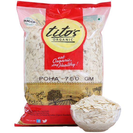 Picture of Tito's Organic White Poha | 750 gm | Pack Of 3 