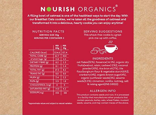 Picture of Nourish Organics Oats Cranberry Cookies