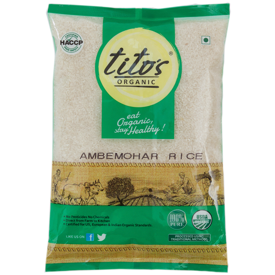 Picture of Tito's Organic Ambemohar Rice | White | 1 kg | Pack Of  2