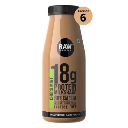 Picture of Raw Pressery Protein Milkshake Choco Mint  18 Gm | 200 ml | Pack Of 6 