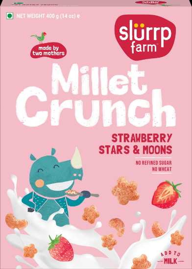 Picture of Slurrp Farm Strawberry Millet Stars and Moons | Crunchy Cereal | 400 gm 