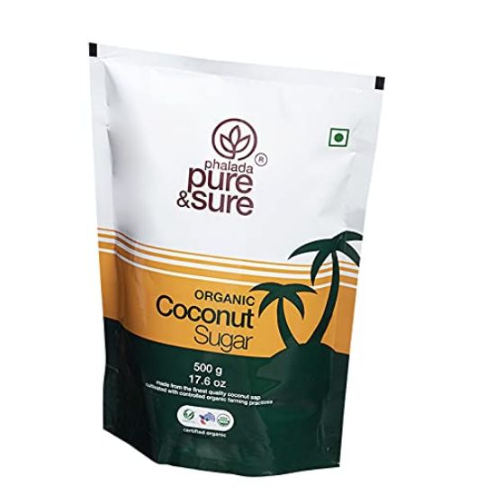 Picture of  Pure & Sure Organic Coconut Sugar | Natural Sugar, Unrefined & Wholesome | Cake Decorating Items Edible Topping, 500gm