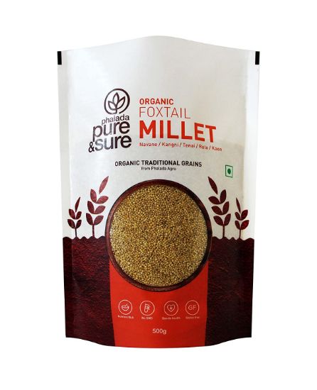 Picture of Pure & Sure Organic Foxtail Millets | Millets for Eating Organic Healthy Food | Certified Organic Millets for Weight Loss  | Gluten-free, Non-GMO, No Trans Fats, No Preservatives | 500g 