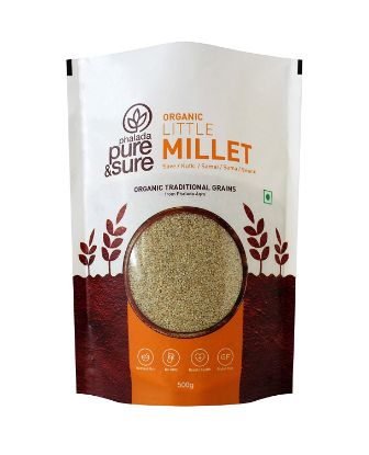 Picture of Pure & Sure Organic Little Millets | Millets for Eating Organic Healthy Food | Certified Organic Millets for Weight Loss | Gluten-free, Non-GMO, No Trans Fats | 500g 