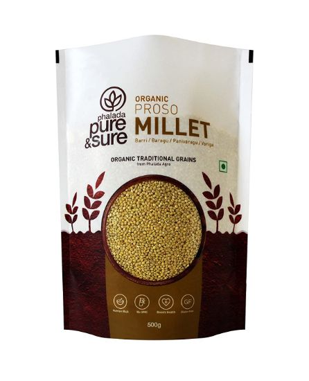 Picture of Pure & Sure Organic Proso Millets | Millets for Eating Organic Healthy Food | Certified Organic Millets for Weight Loss | Gluten-free, Non-GMO, No Trans Fats | 500g 
