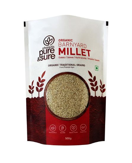 Picture of Pure & Sure Organic Barnyard Millets | Millets for Eating Organic Healthy Food | Certified Organic Millets for Weight Loss | Gluten-free, Non-GMO, No Trans Fats | 500g 