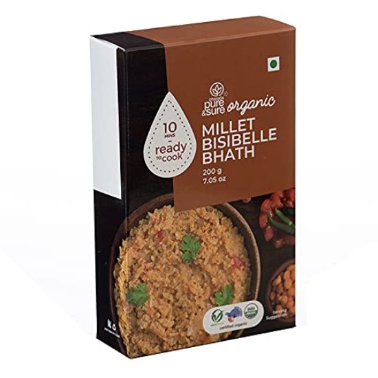 Picture of Pure & Sure Organic Millet Bisi bele Bath 200 Gms | Healthy Millet Meals Ready to Cook 