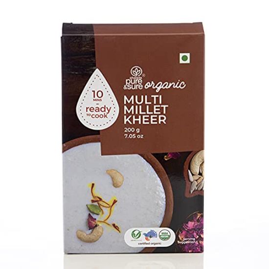 Picture of  Pure & Sure Organic Multi Millet Kheer | Ready To Cook Multi Millet Mix | Barnyard Millet Rice | 200 gms. 