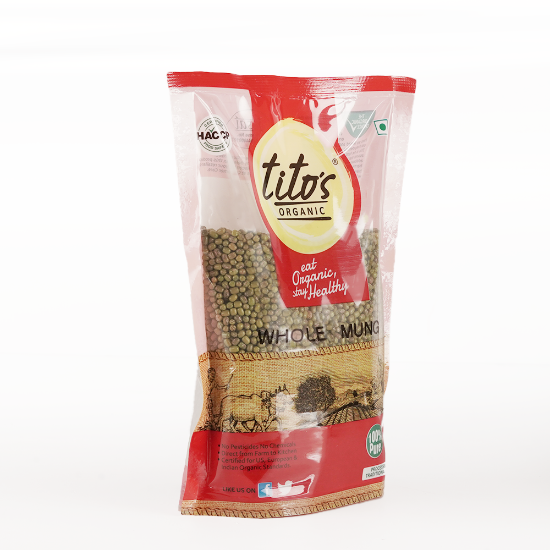 Picture of Titos Organic Whole Mung/Moong - 500 gm